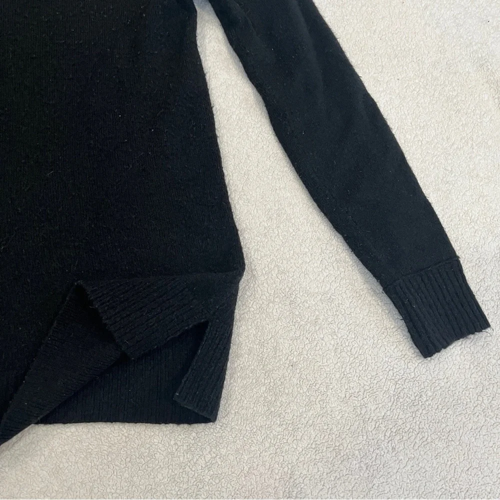 J. CREW Womens XS Crewneck Black Wool Blend Sweater Classic